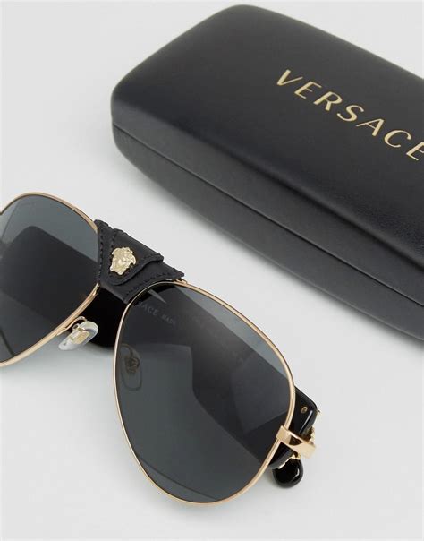 versace aviator sunglasses with removable leather medusa|notorious big versace sunglasses.